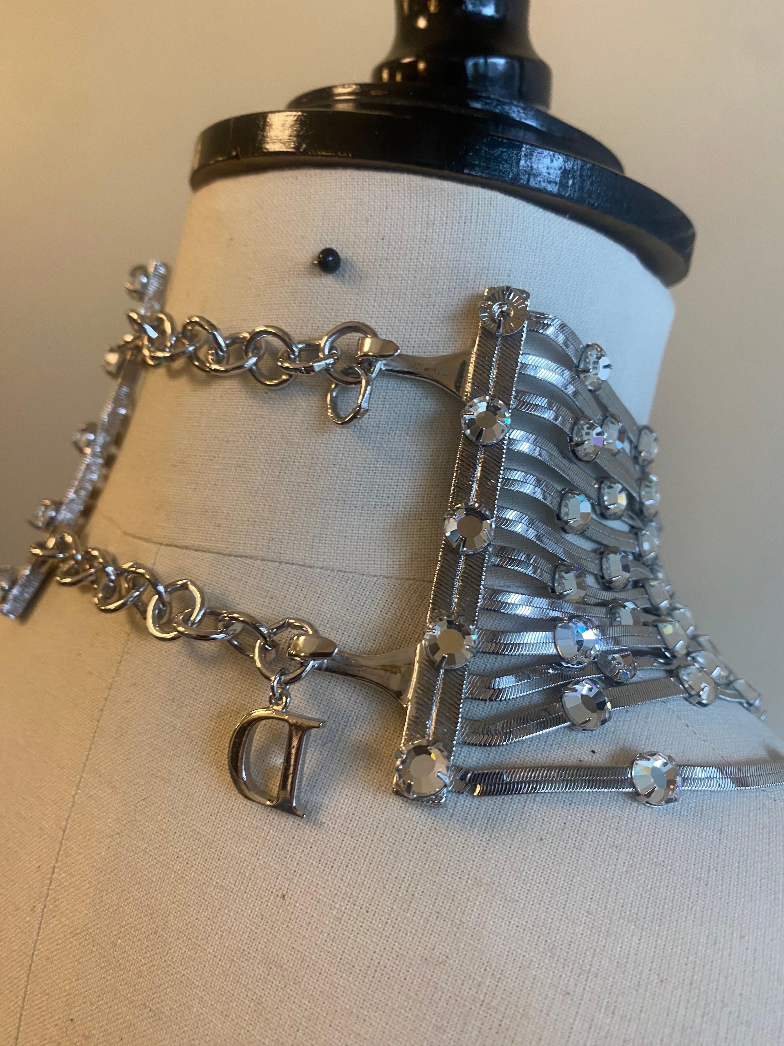 John Galliano for Christian Dior Layered Diamanté Masai Style Necklace 4