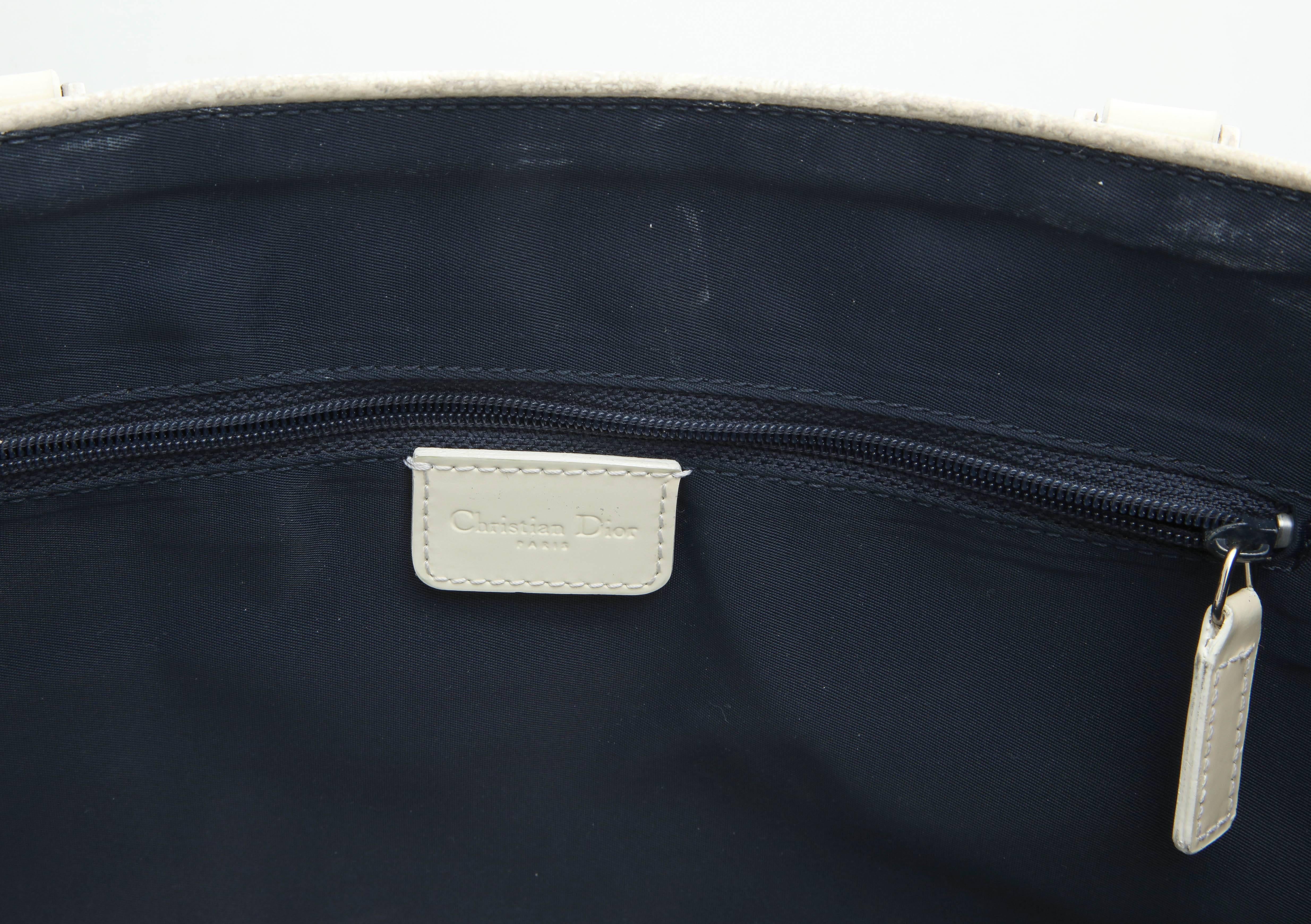 John Galliano for Christian Dior Light Blue Logo Tote Bag with 