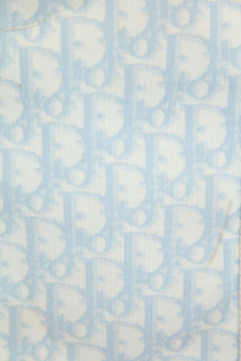 Gray John Galliano for Christian Dior Light Blue Logo Oblique Tote Bag with 