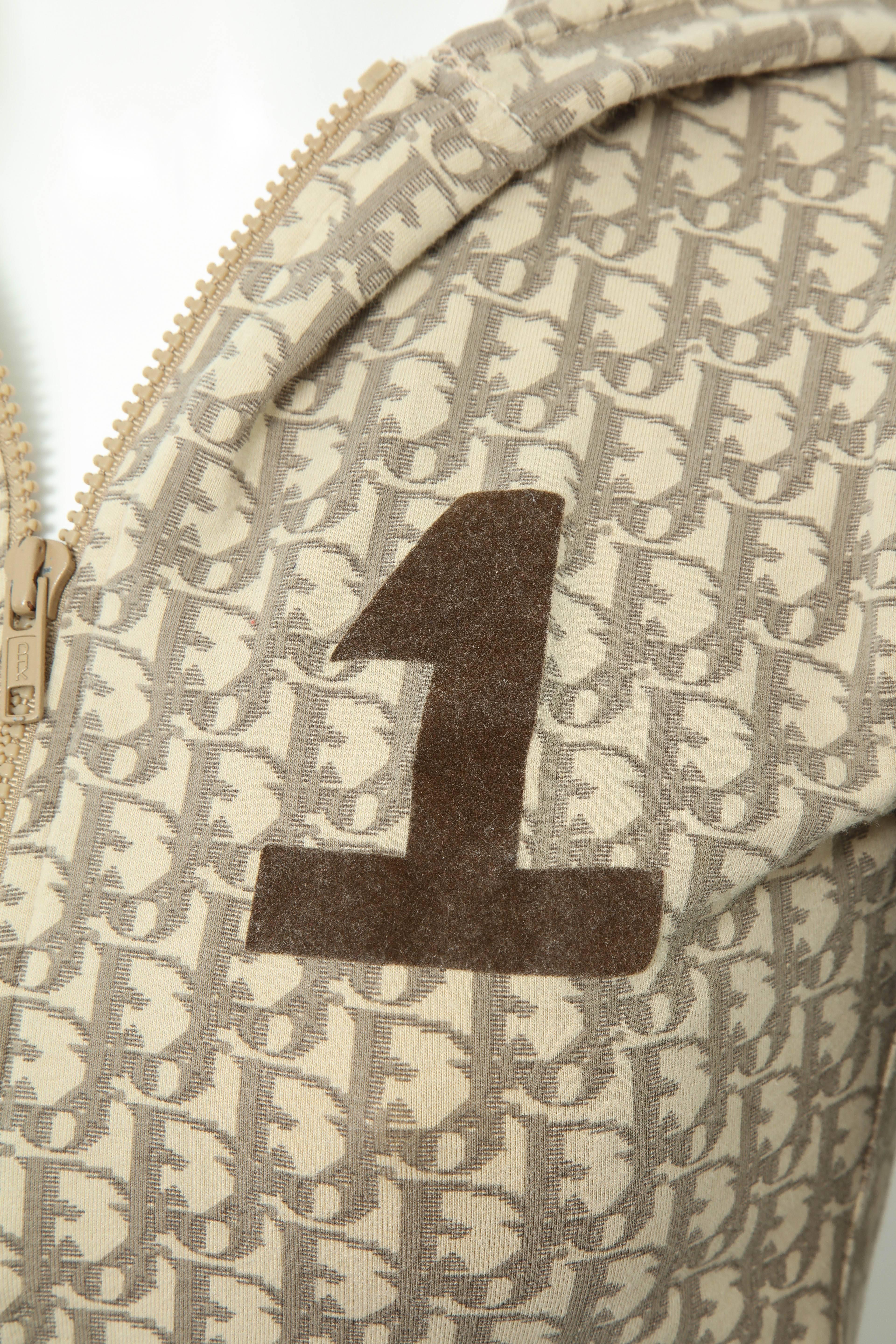 Very rare John Galliano for Christian Dior light brown trotter logo sweatshirt with 