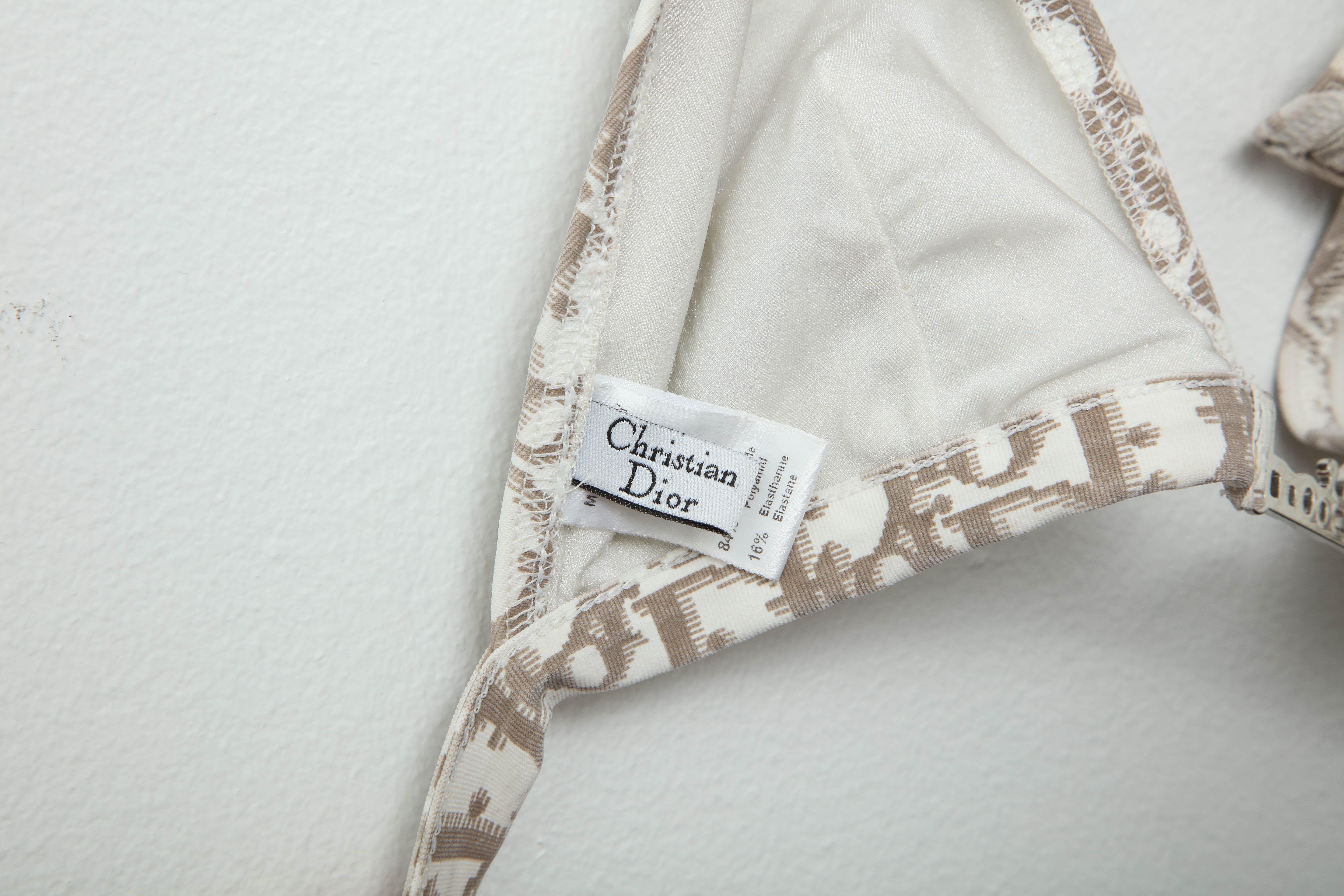 John Galliano for Christian Dior Logo Bikini Top In Good Condition For Sale In Chicago, IL
