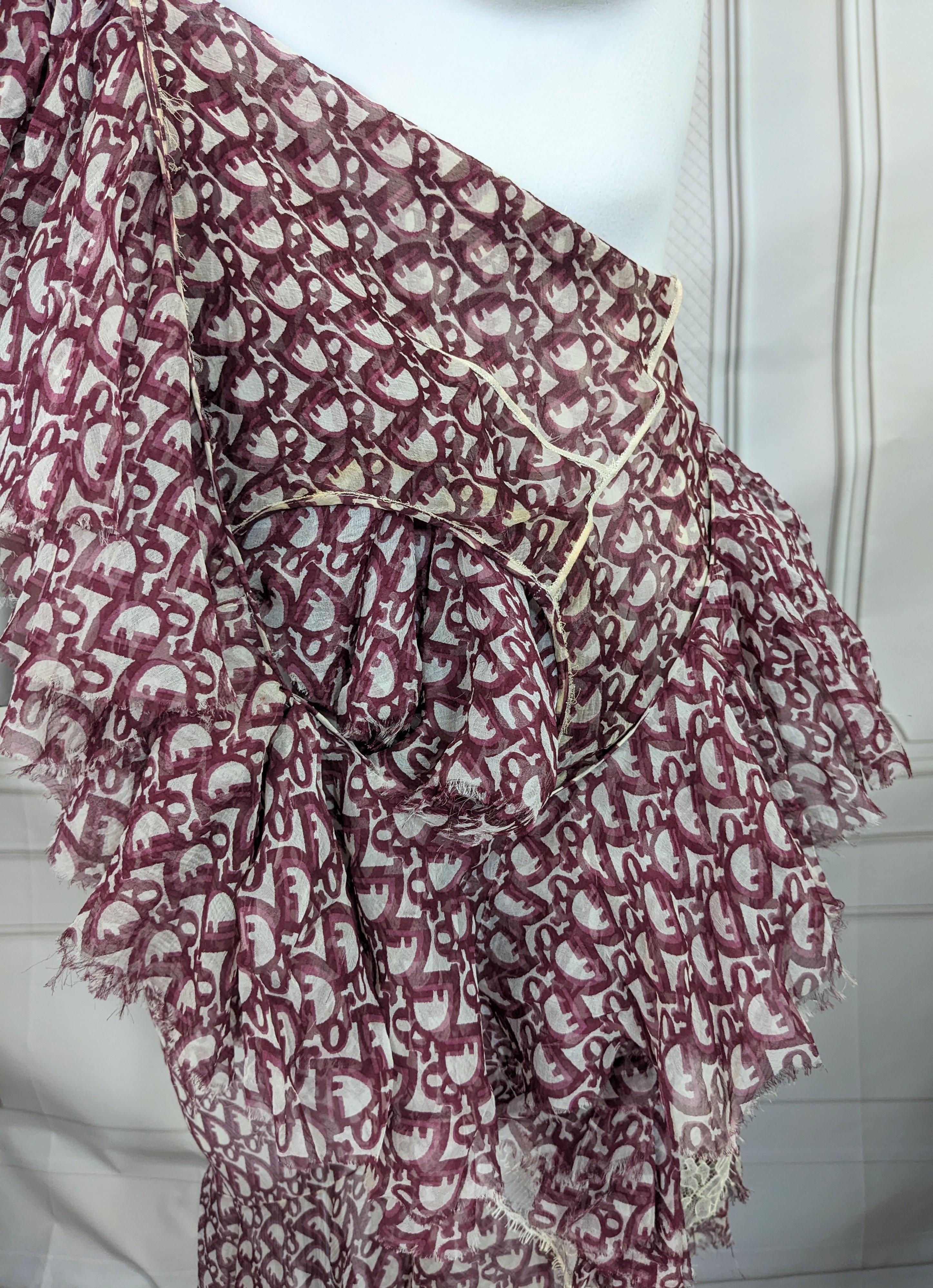 Robe en mousseline imprimée oblique John Galliano for Christian Dior. F/H 2000-2001 en vente 13