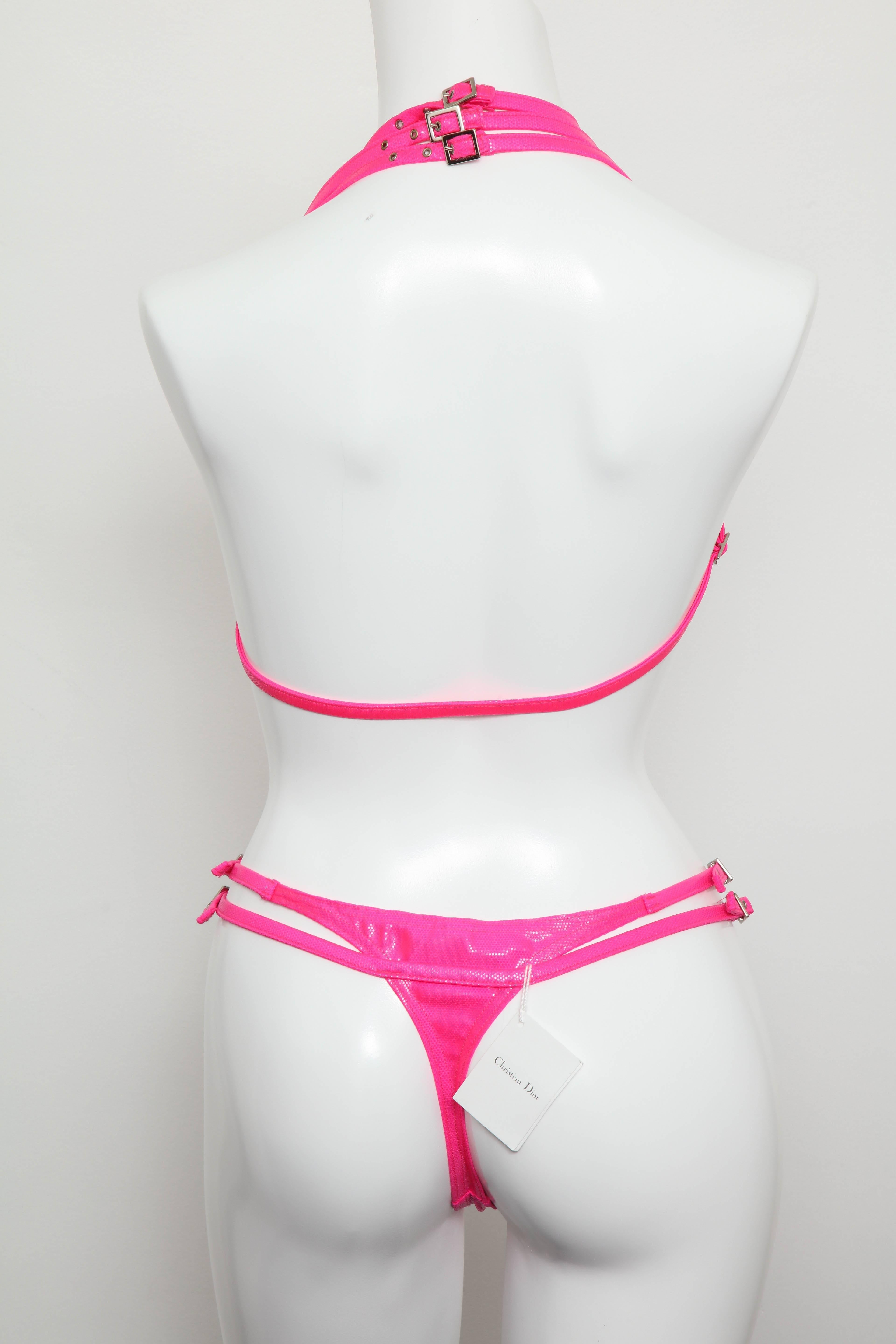 John Galliano for Christian Dior Pink Bikini In Excellent Condition For Sale In Chicago, IL