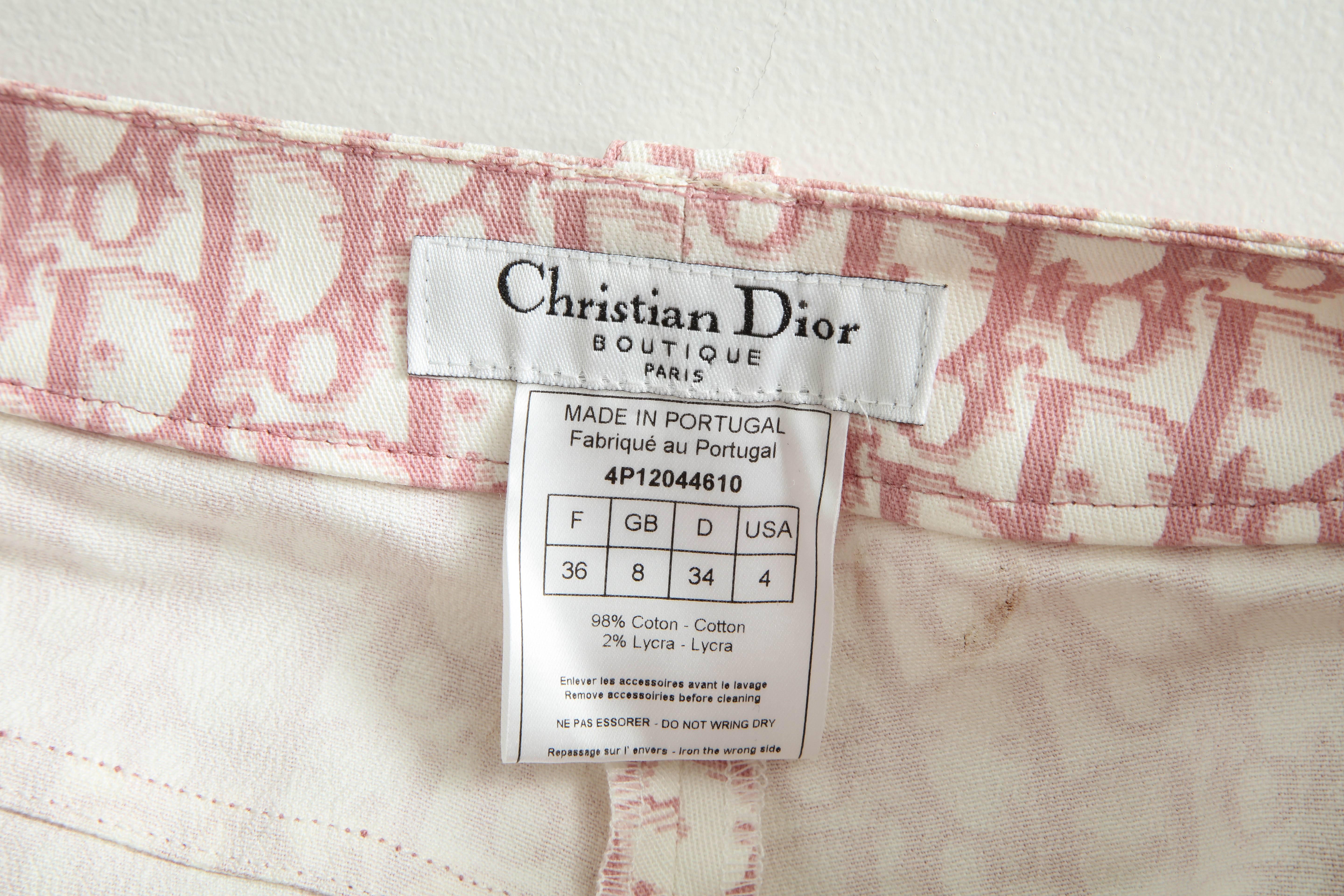 John Galliano for Christian Dior Pink Trotter Logo shorts For Sale 3
