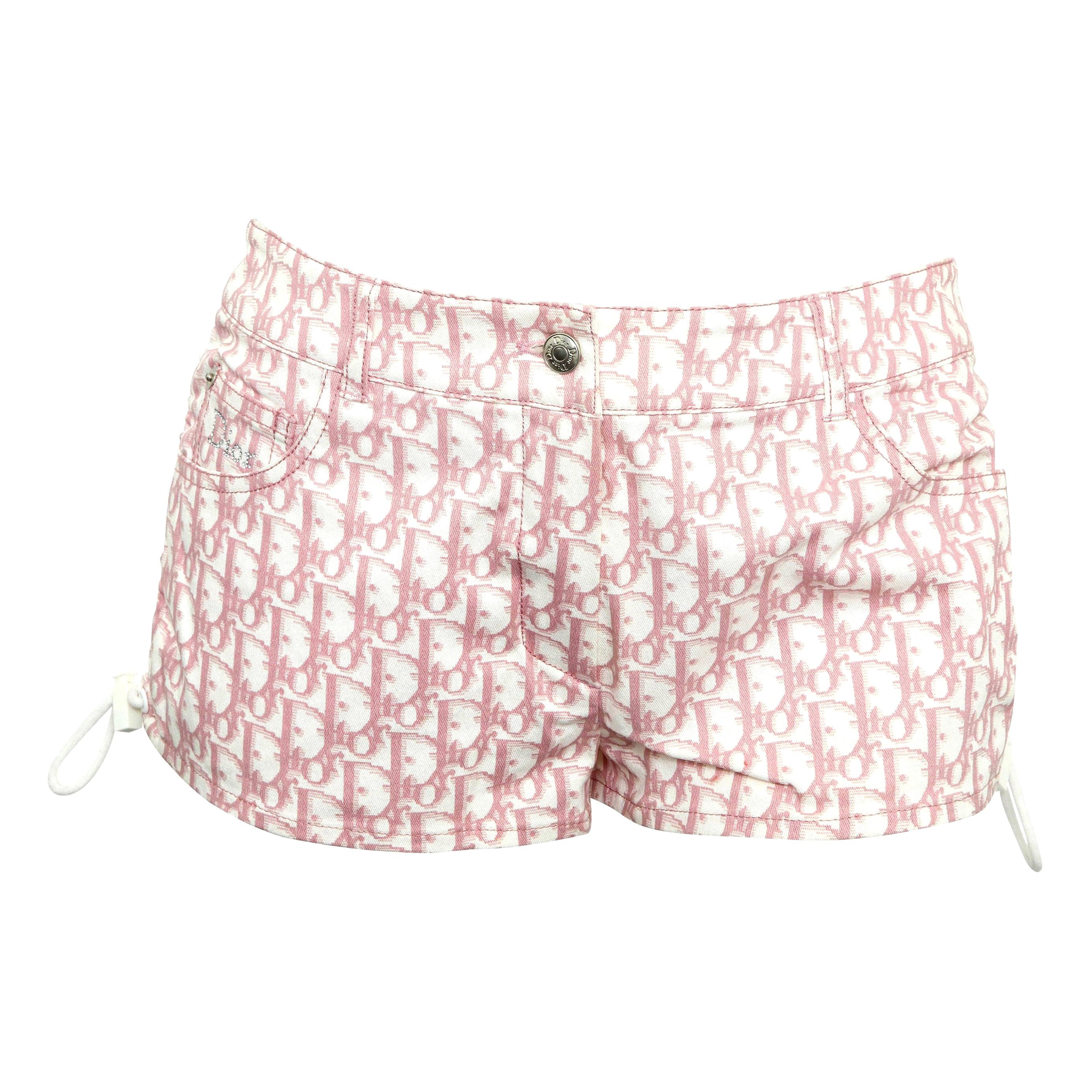 John Galliano for Christian Dior Pink Trotter Logo shorts For Sale