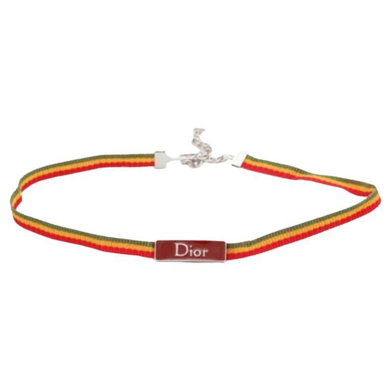 Iconic Christian Dior by John Galliano Rasta Collection Choker Necklace For Sale