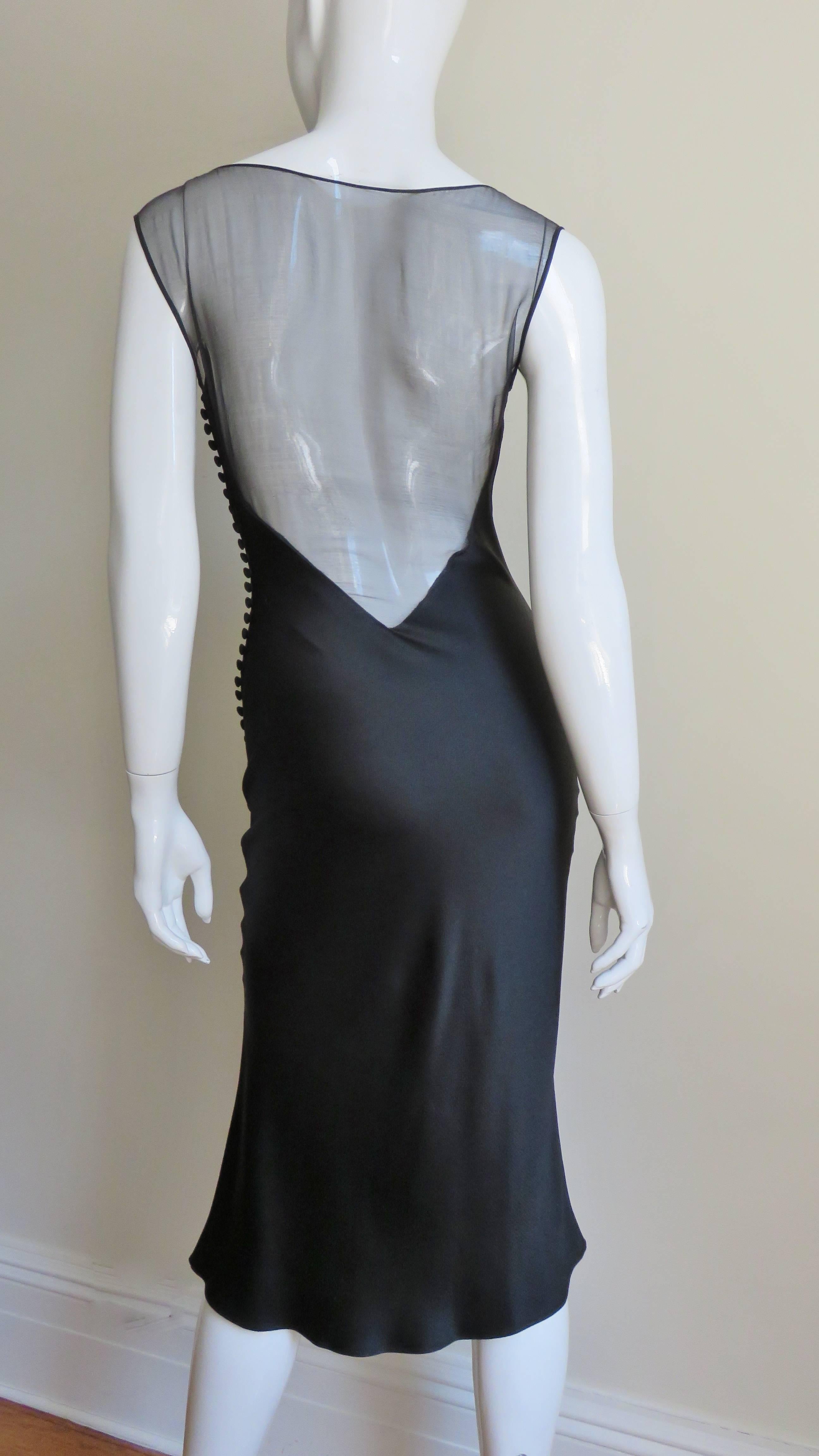 John Galliano for Christian Dior Sheer Back Silk Dress 4