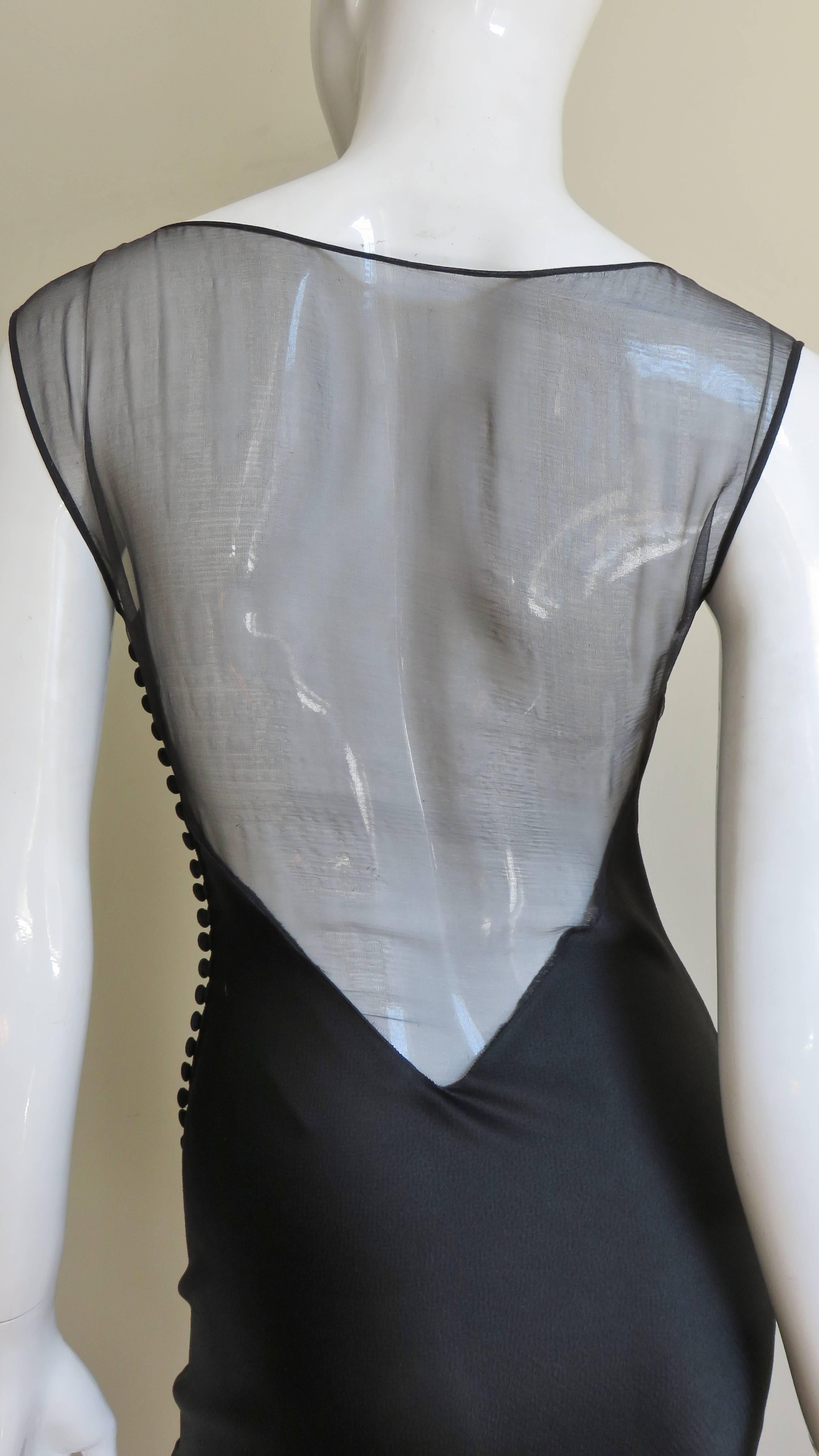 John Galliano for Christian Dior Sheer Back Silk Dress 5