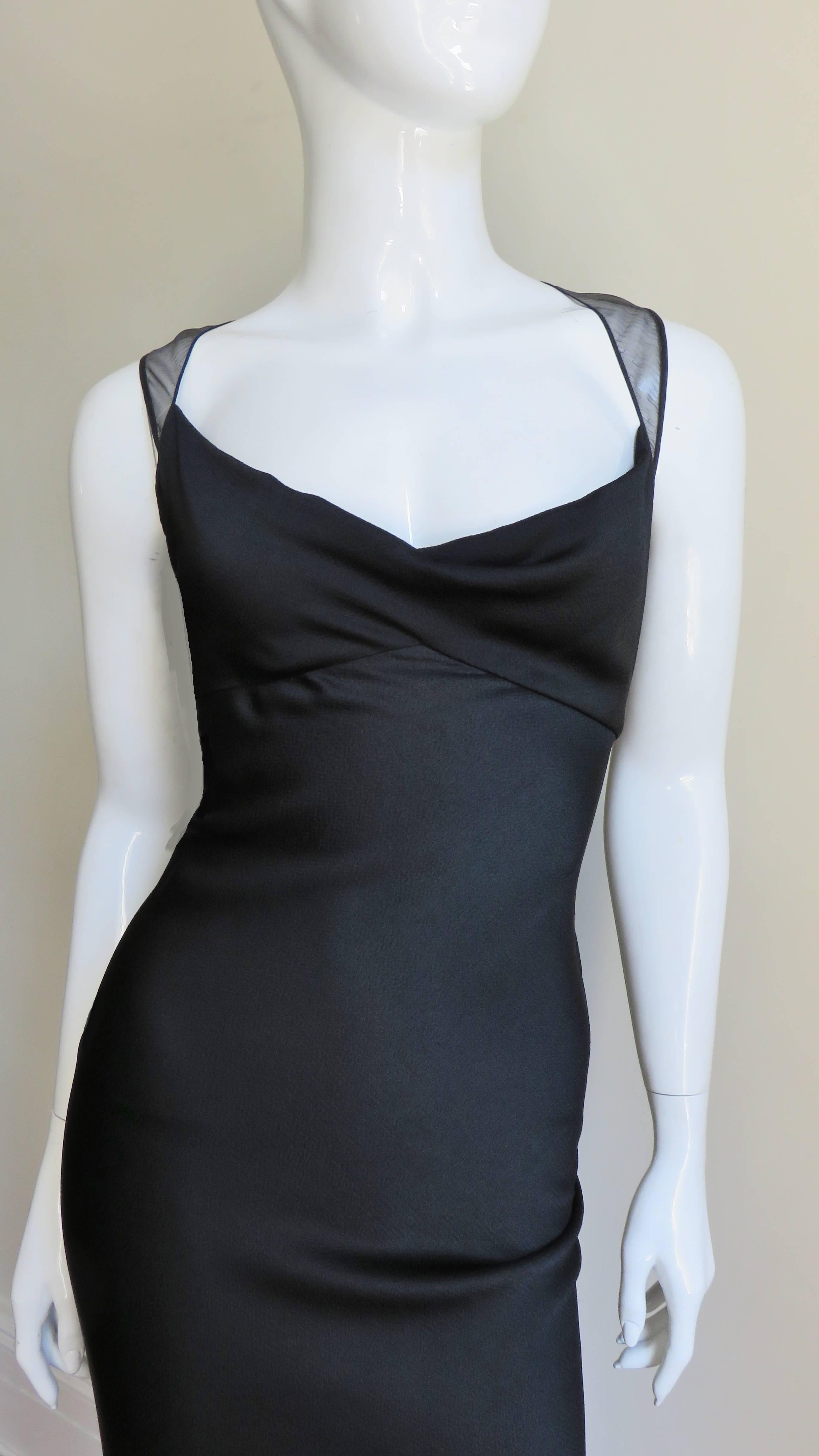 John Galliano for Christian Dior Sheer Back Silk Dress In Good Condition In Water Mill, NY