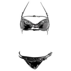 John Galliano for Christian Dior Silver Swimsuit Bikini 