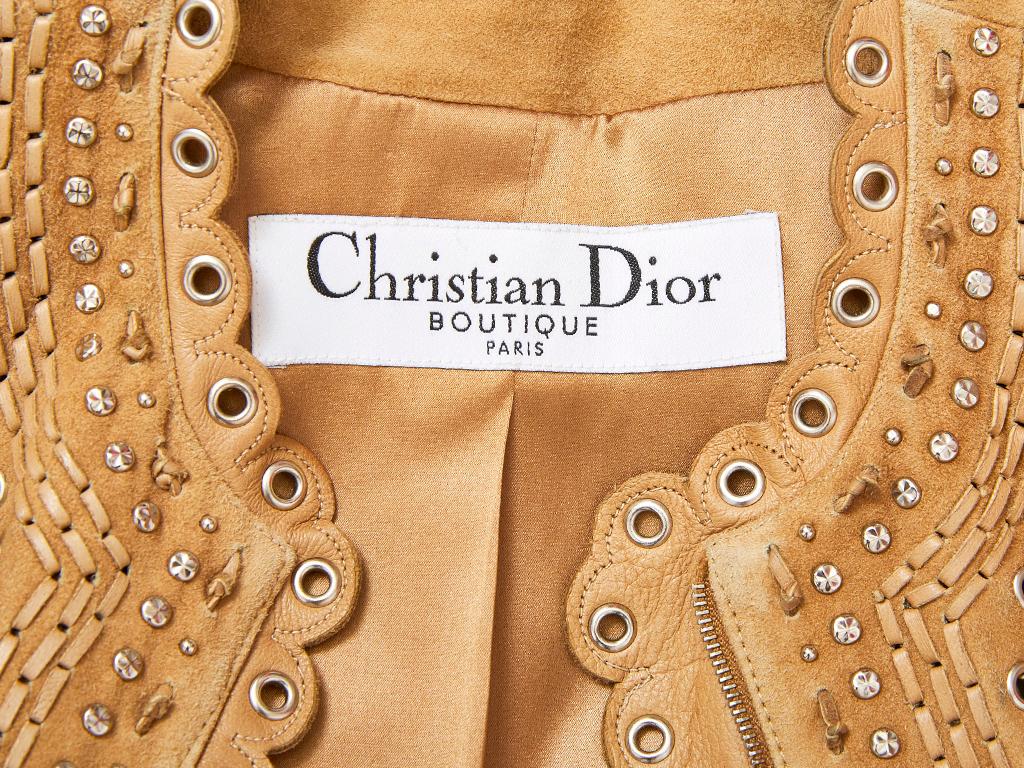 Women's John Galliano for Christian Dior Suede Jacket with Scalloped Detail