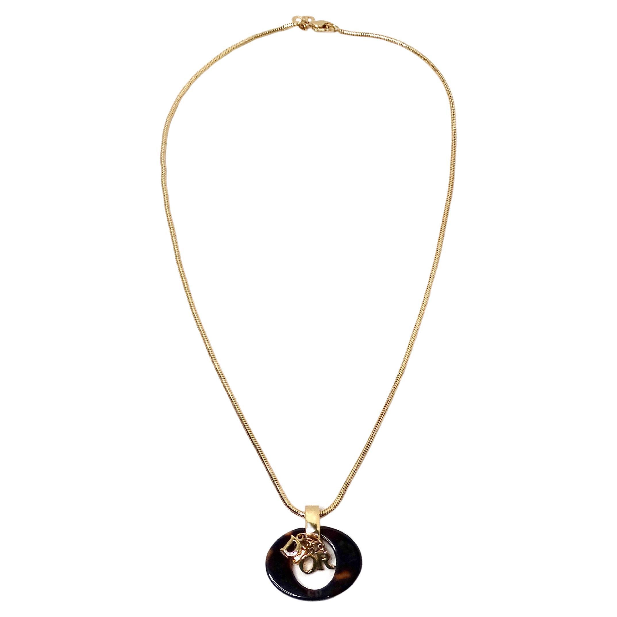 John Galliano for Christian Dior Tortoise Pendant Necklace circa Y2K For Sale
