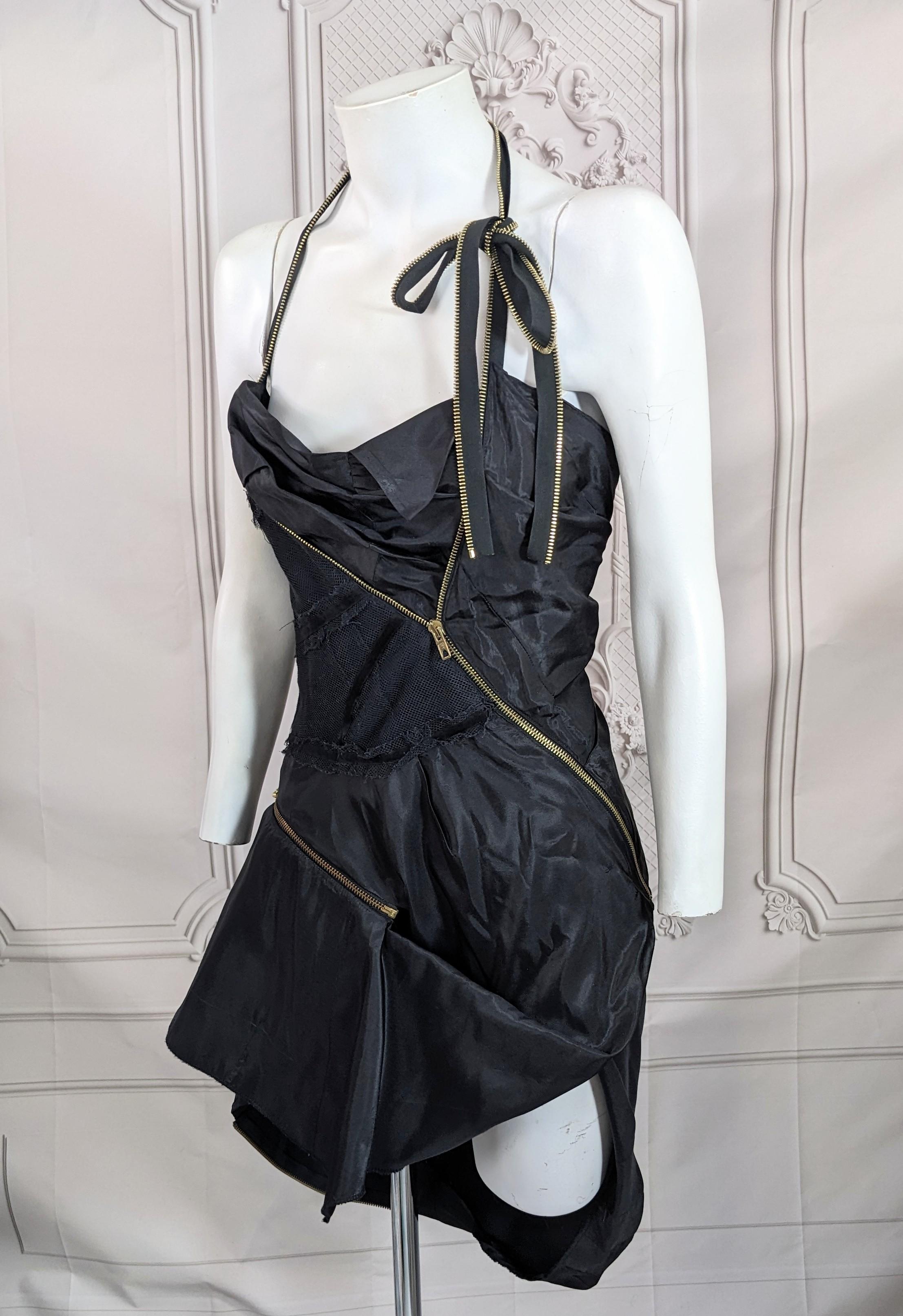 John Galliano for Christian Dior Anhänger Trash Mini Dress Frühjahr Sommer 2001 (Schwarz) im Angebot