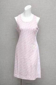 John Galliano for Christian Dior Trotter Logo Pink Dress