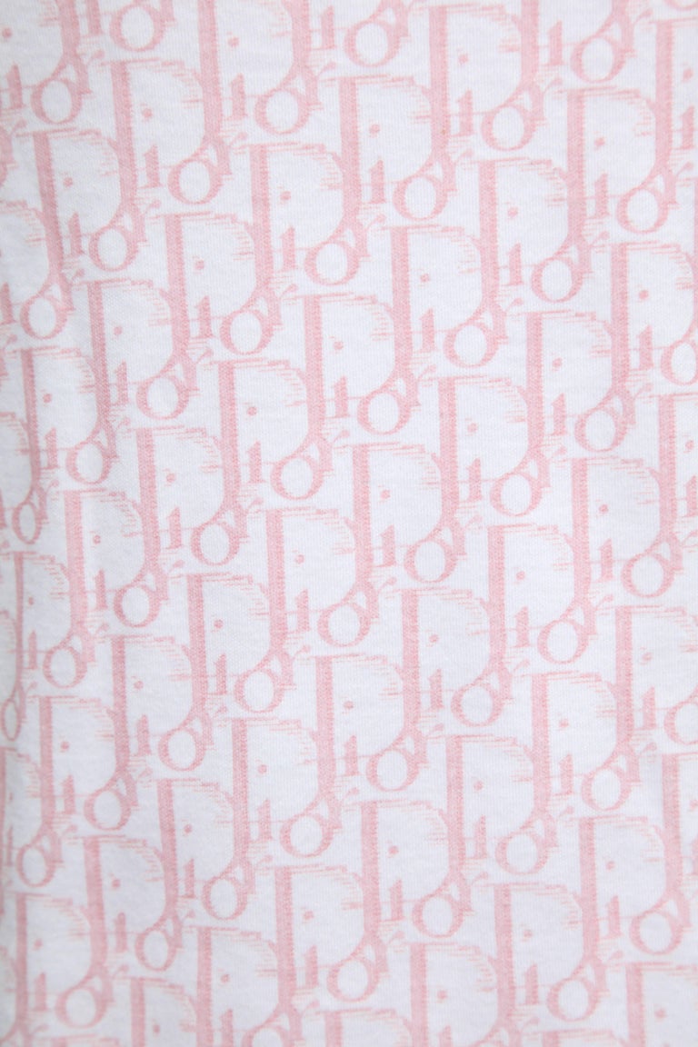 John Galliano for Christian Dior Trotter Logo Pink Dress For Sale at