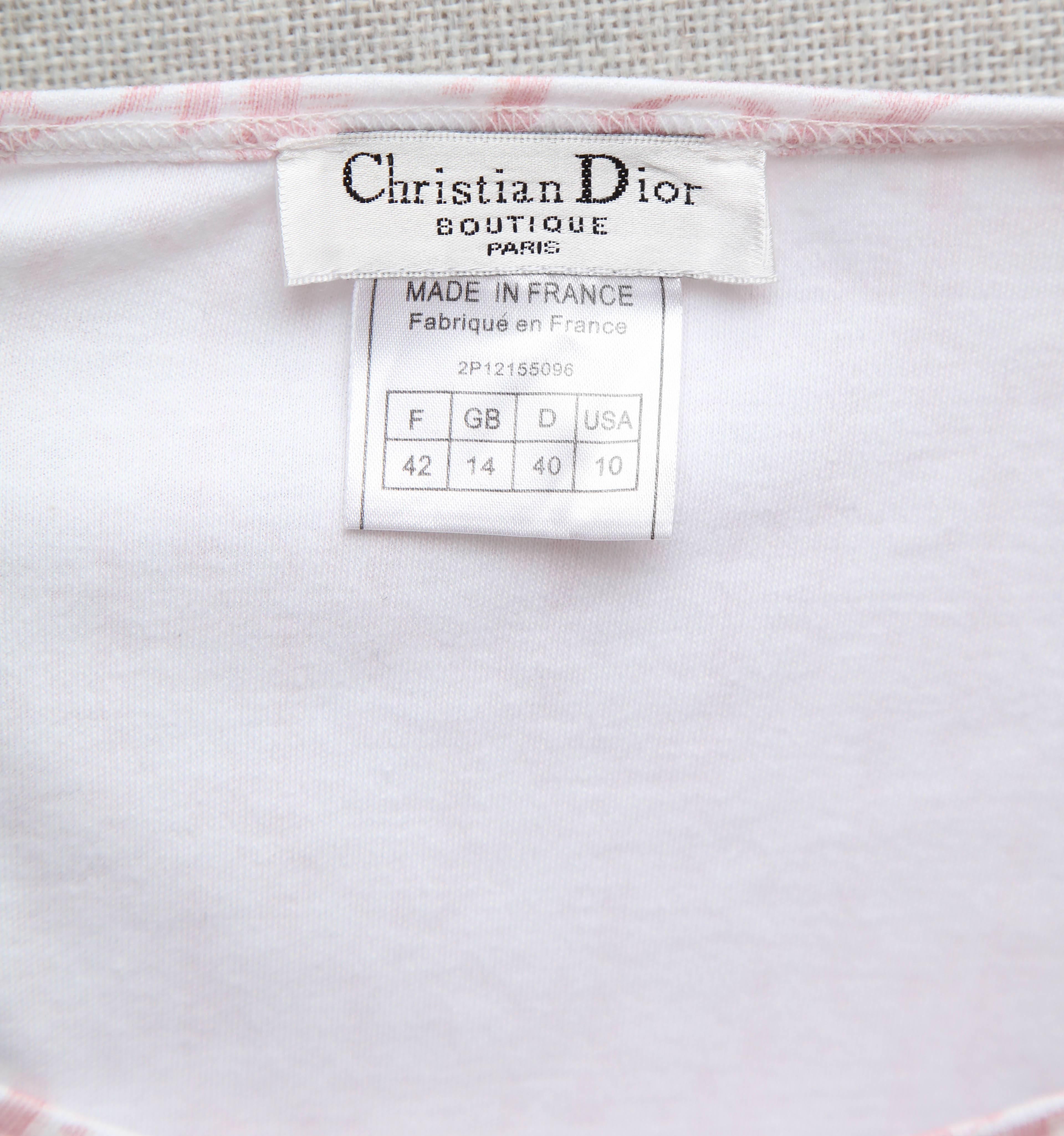 John Galliano for Christian Dior Trotter Logo Pink Dress For Sale 3
