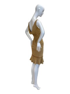 John Galliano for Christian Dior vintage 2004 suede leather dress