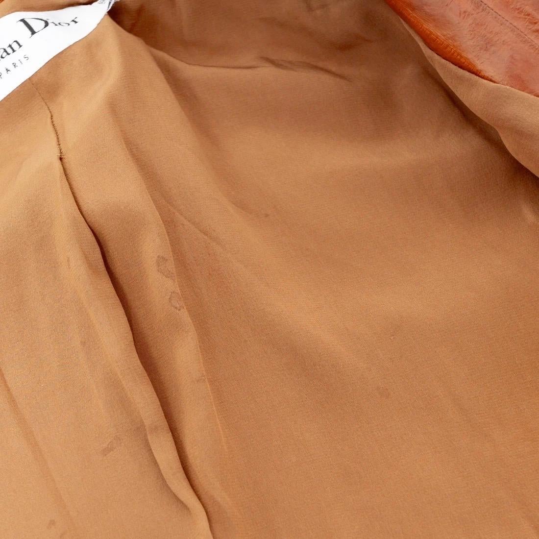 John Galliano For Christian Dior Vintage Brown Eel Leather Grommet Jacket For Sale 8