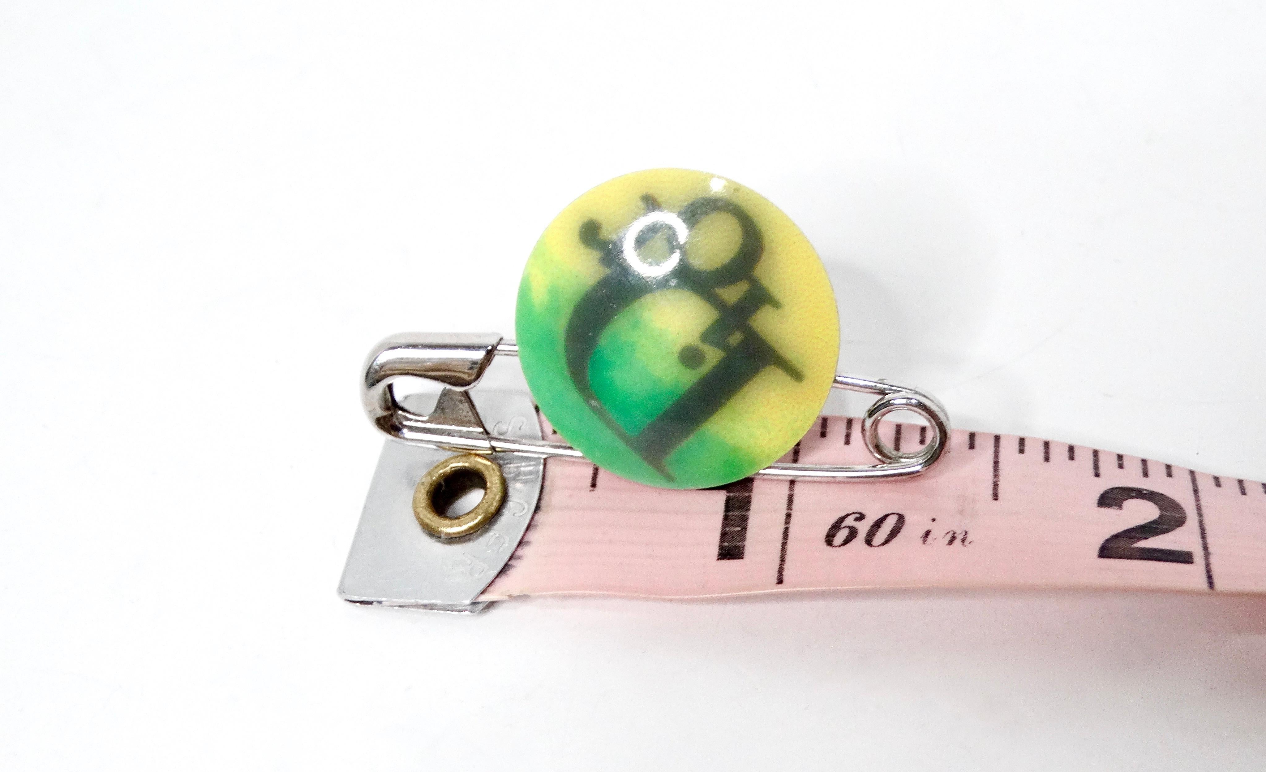Women's or Men's John Galliano for Christian Dior Y2K Logo Safety Pin Clip-On Earrings For Sale