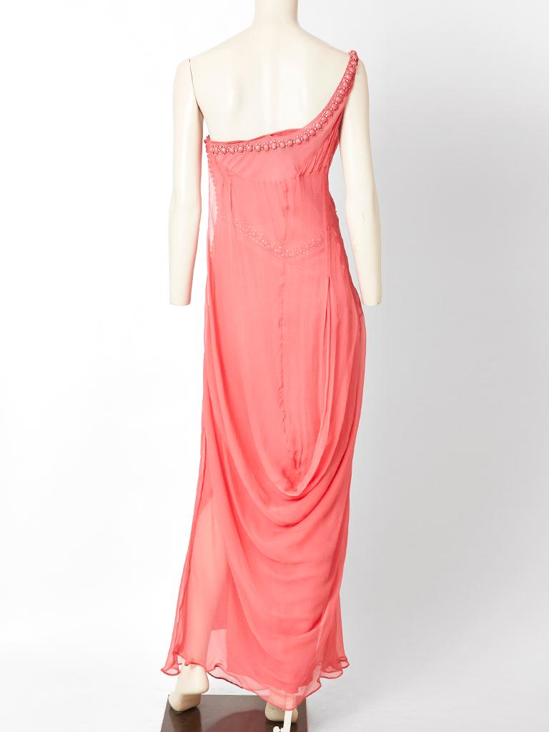 Pink John Galliano For Dior Chiffon Gown
