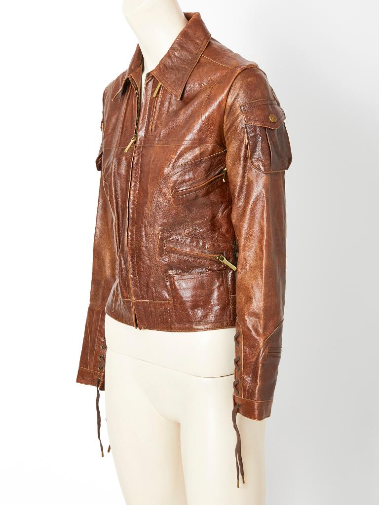 galliano leather jacket
