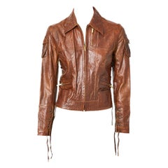 Used John Galliano For Dior Distressed Leather Jacket