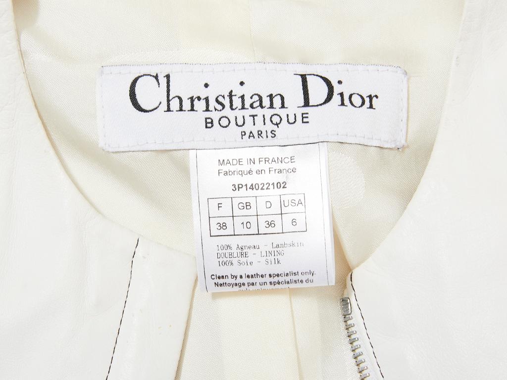  John Galliano for Dior Fitted  Leather Jacket with Top Stitching Detail 1