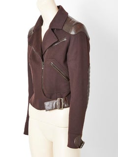 John Galliano for Dior Leather and Wool Bomber Jacket