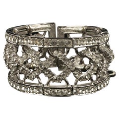 John Galliano for Dior Silvery Metal Rhinestone Bracelet, Circa 2000