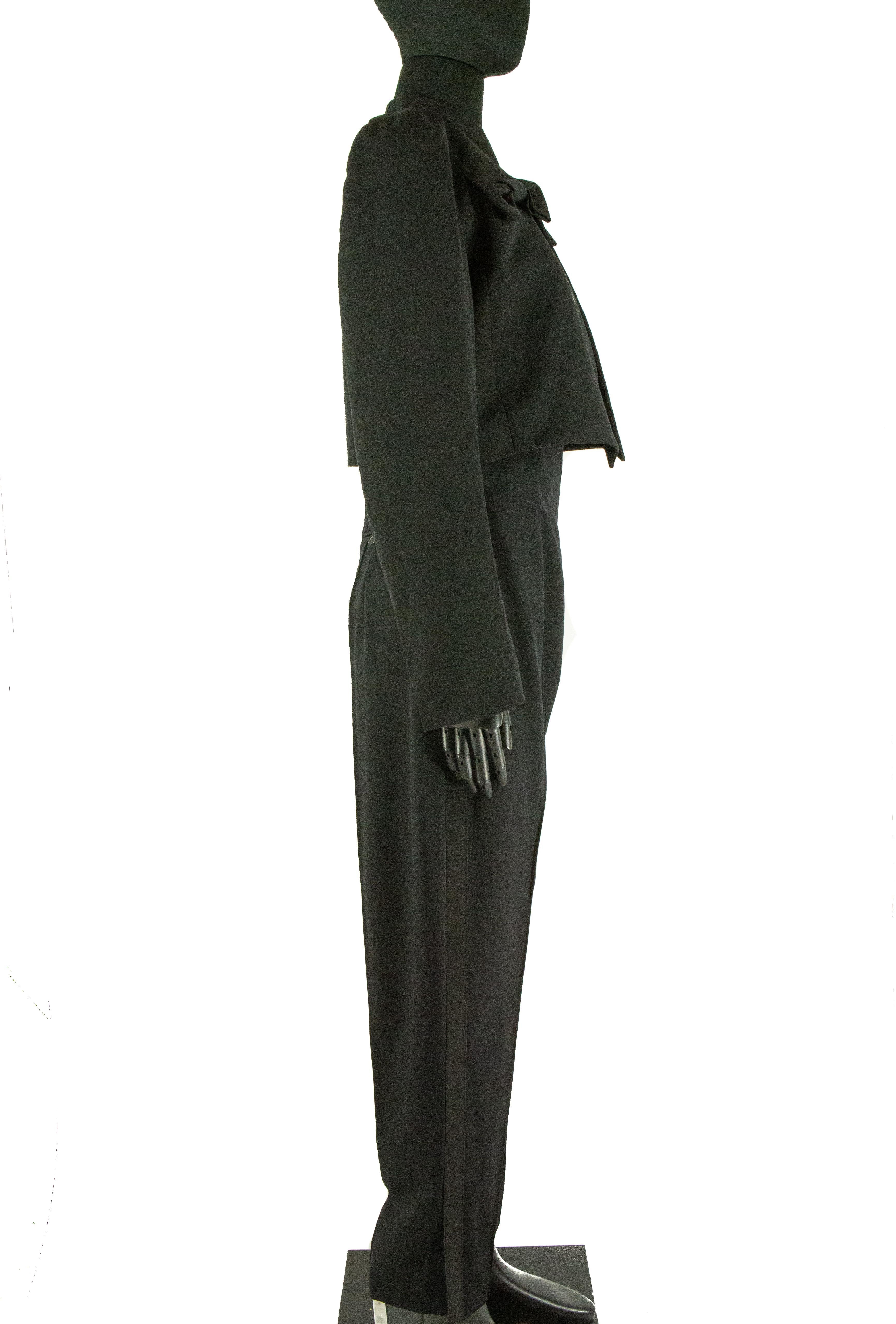 Black John Galliano For Givenchy Couture A/W 96 Jacket And Jumpsuit For Sale