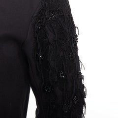 JOHN GALLIANO fringe embellished sleeve cotton double breasted jacket FR46 S