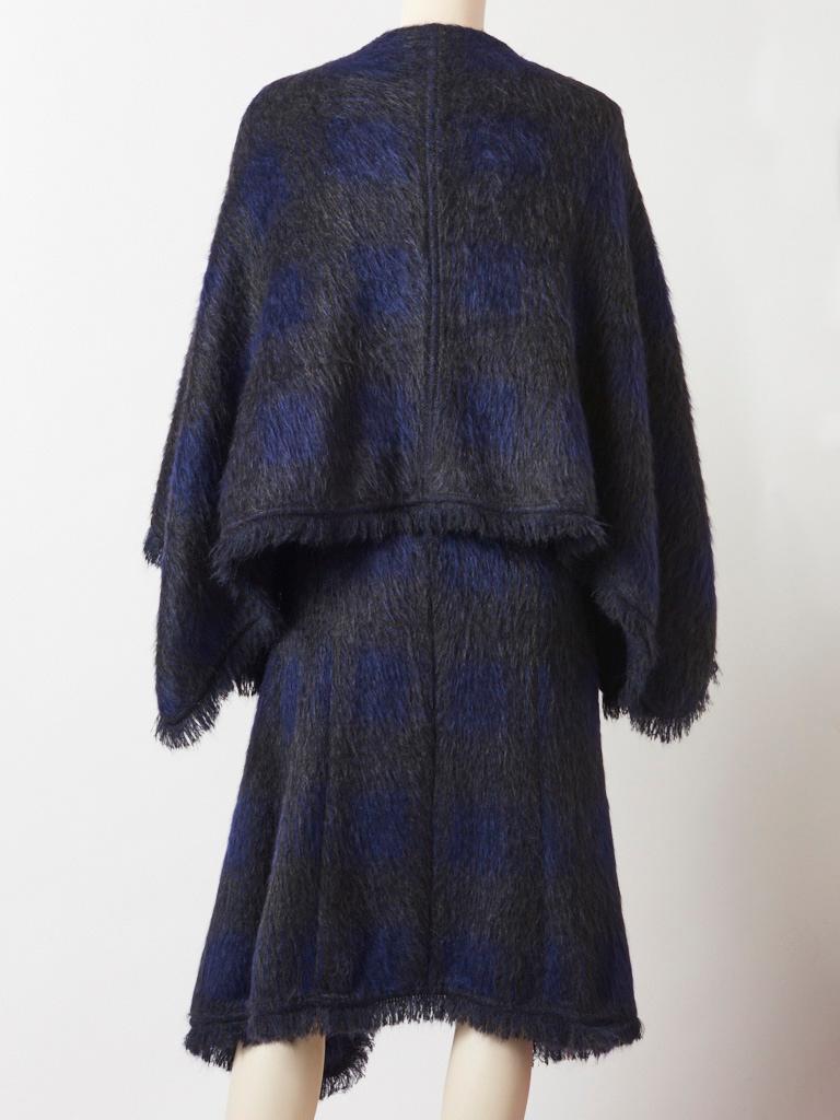 John Galliano Fringed Mohair Blanket Coat In Good Condition In New York, NY