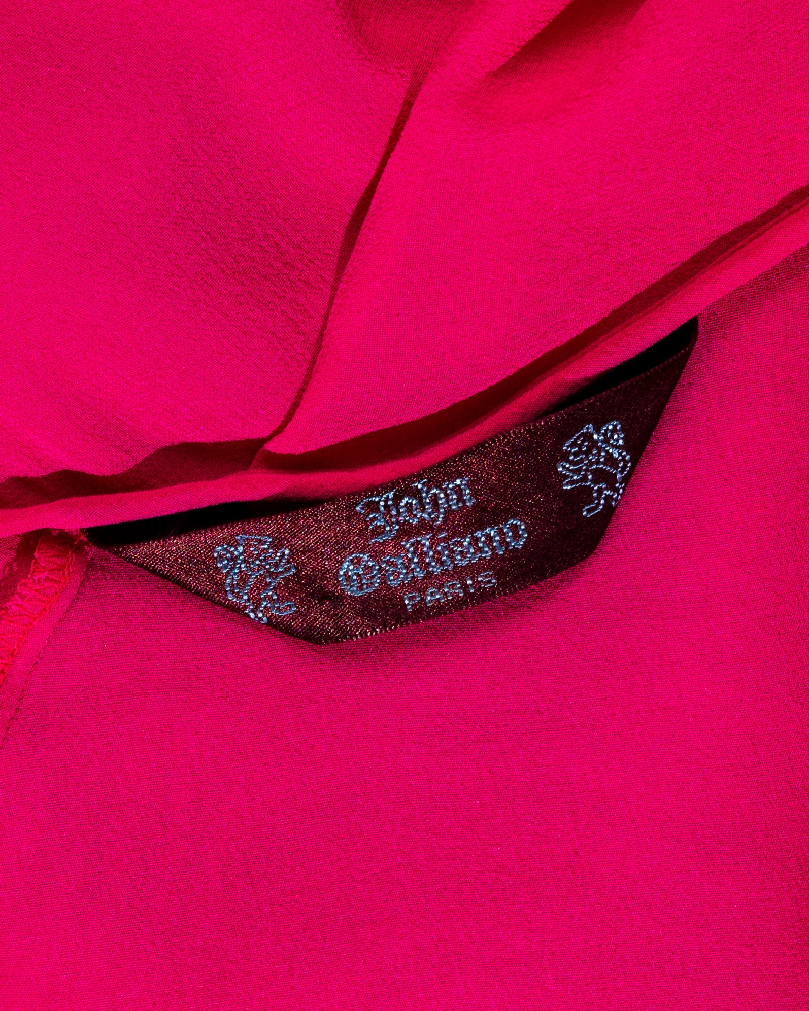 John Galliano fuchsia pink bias cut evening dress with flamenco frills, fw 1995 9
