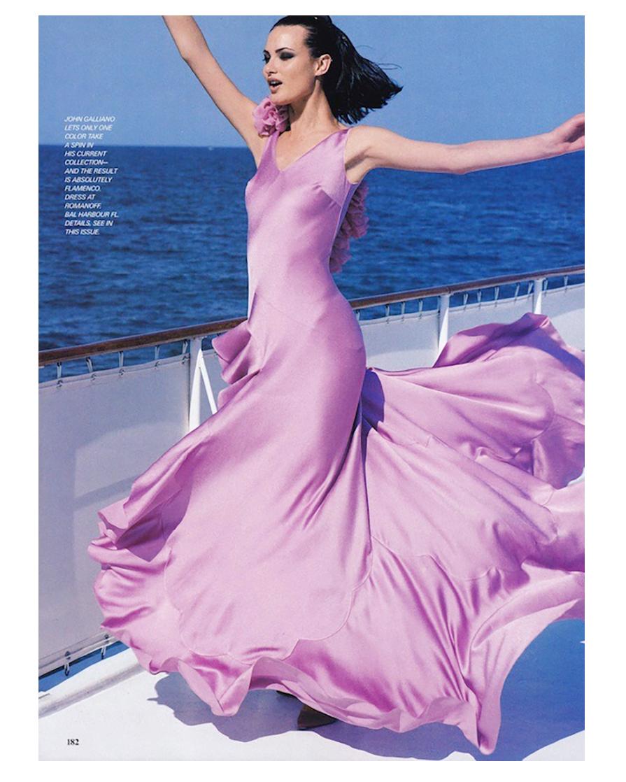 John Galliano fuchsia silk bias-cut flamenco evening dress, fw 1995 11
