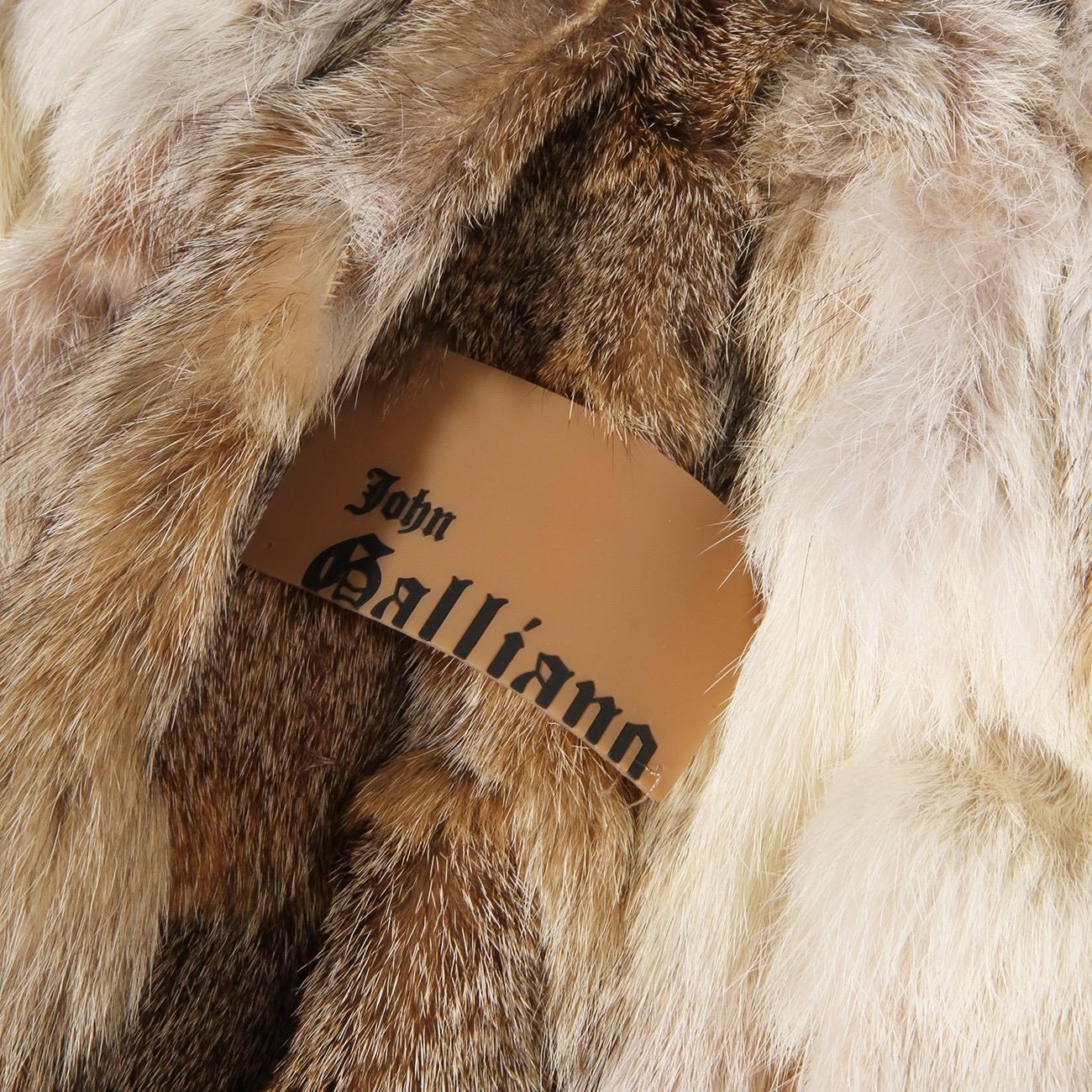 John Galliano Fur and Patchwork Leather Coat FW2002 In Good Condition In Los Angeles, CA