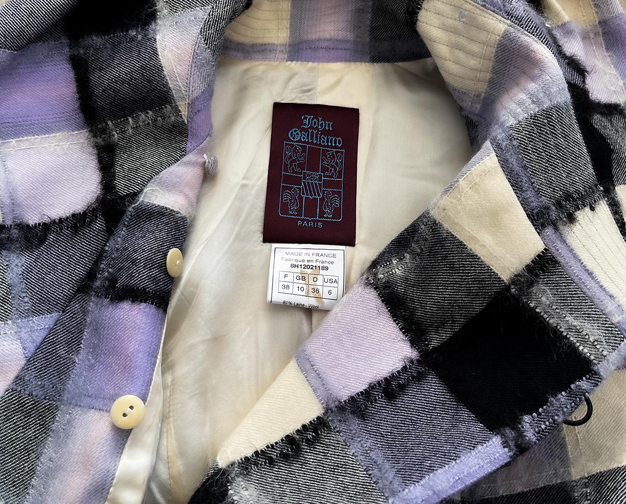 John Galliano FW 1998 Sculptural Jacket Wool Silk For Sale 1
