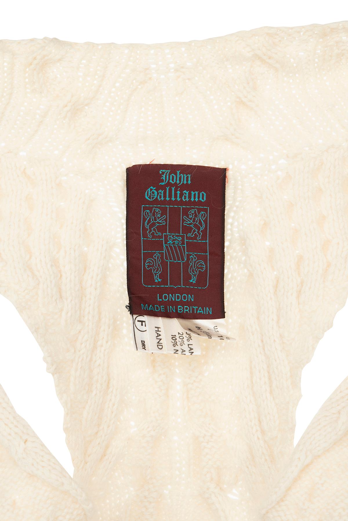 JOHN GALLIANO FW 90 Ikonische und seltene Strickjacke mit anatomischem Ausschnitt im Zustand „Gut“ im Angebot in Milano, MILANO