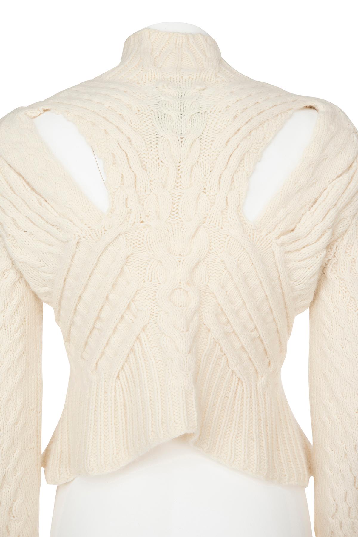 JOHN GALLIANO FW 90 Ikonische und seltene Strickjacke mit anatomischem Ausschnitt im Angebot 1