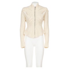 JOHN GALLIANO FW 90 Ikonische und seltene Strickjacke mit anatomischem Ausschnitt