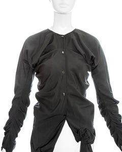 John Galliano gathered grey blouse, fw 1987