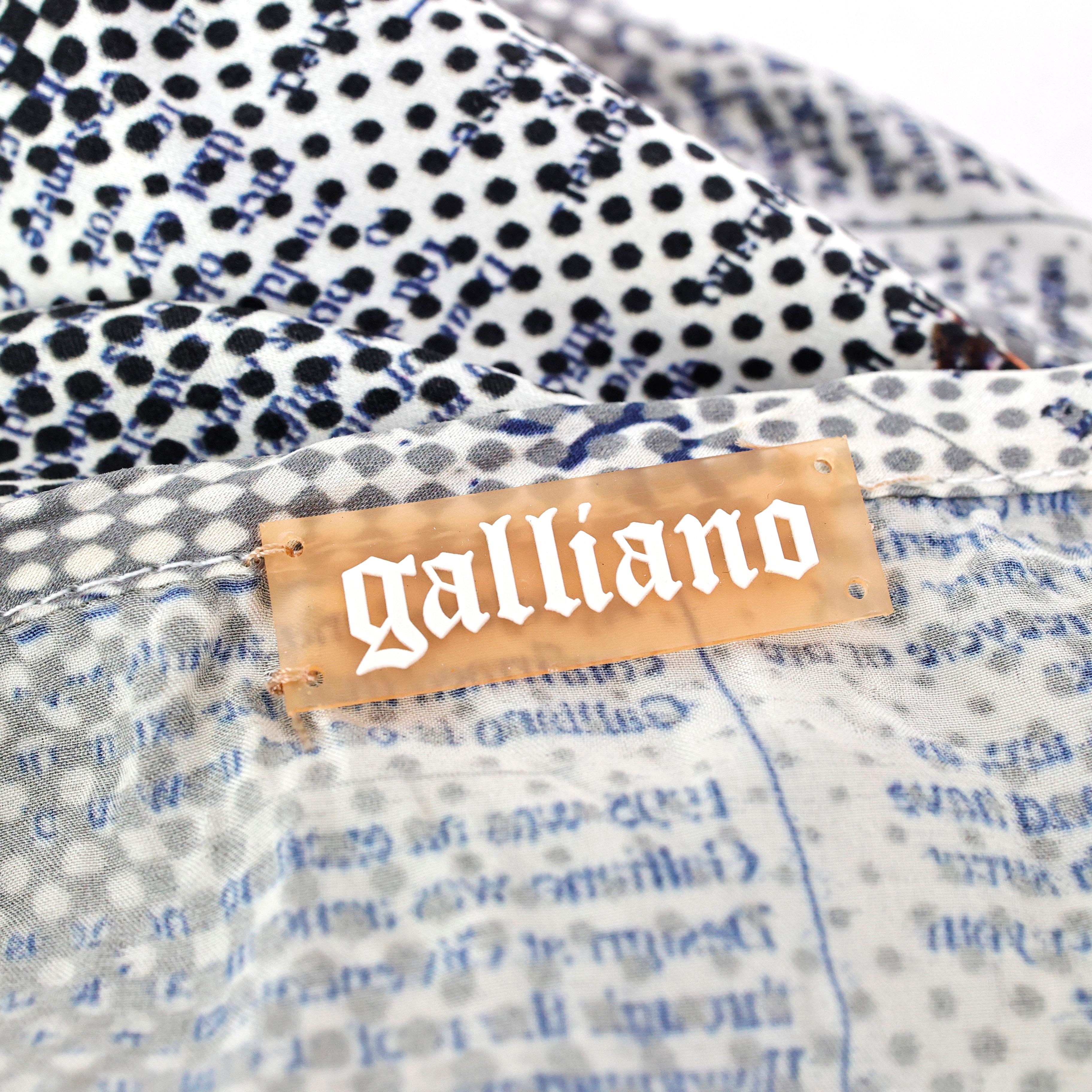 Women's John Galliano Gazette / Newspaper Butterfly Silk Dress For Sale