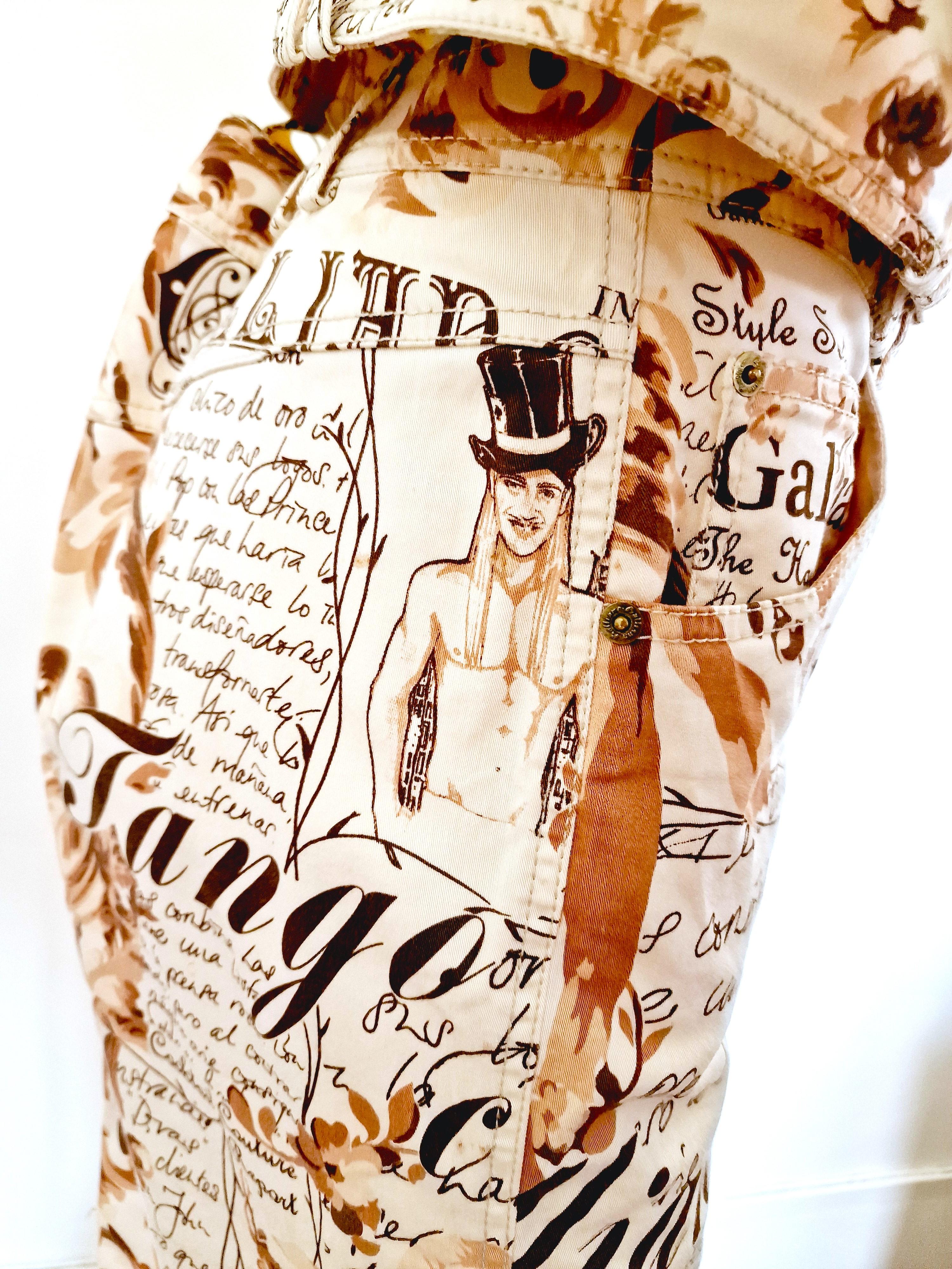 John Galliano Gazette Newspaper News Journal Vintage 90s XL Jacket Dress Suit For Sale 8