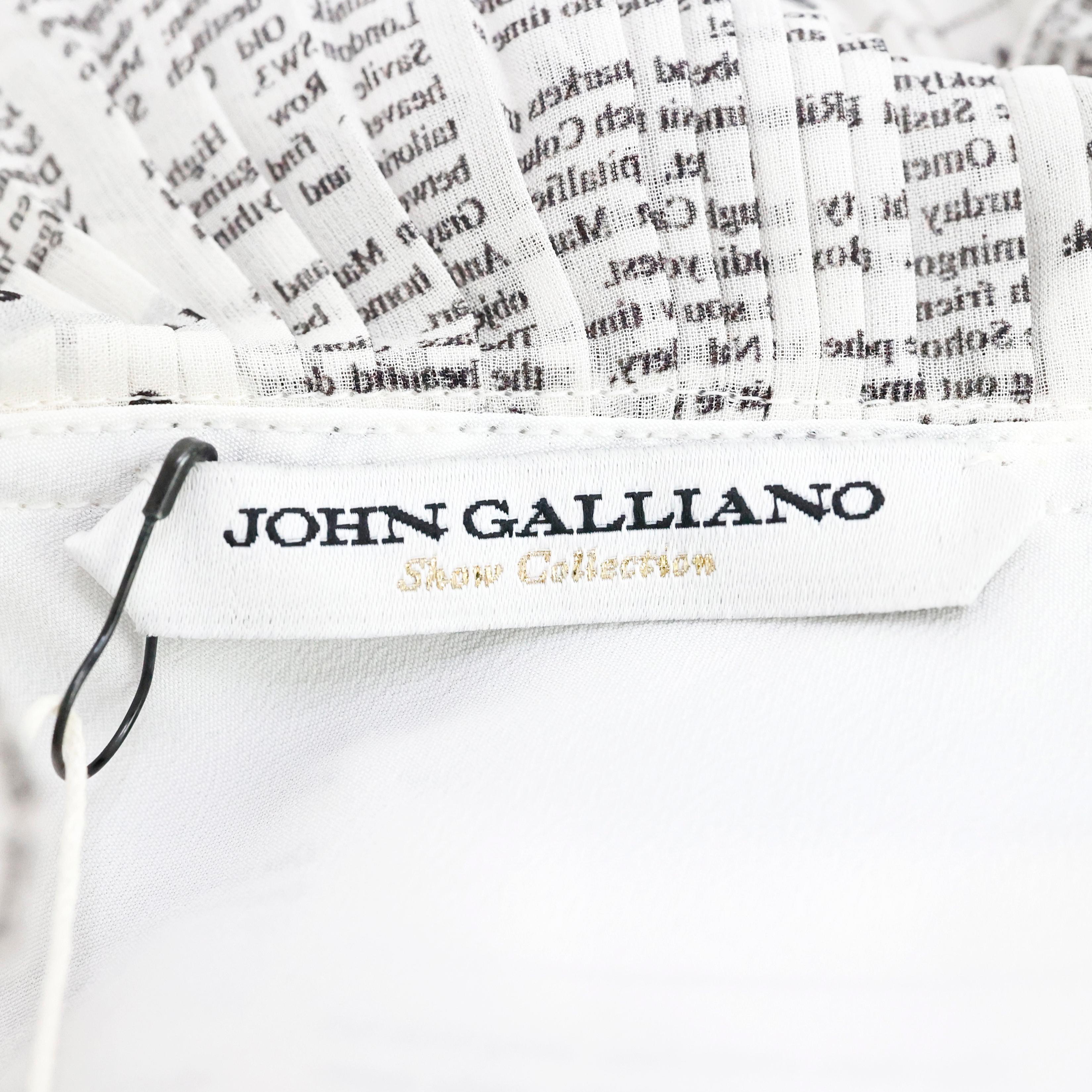 John Galliano Gaceta / Vestido de seda de periódico 1
