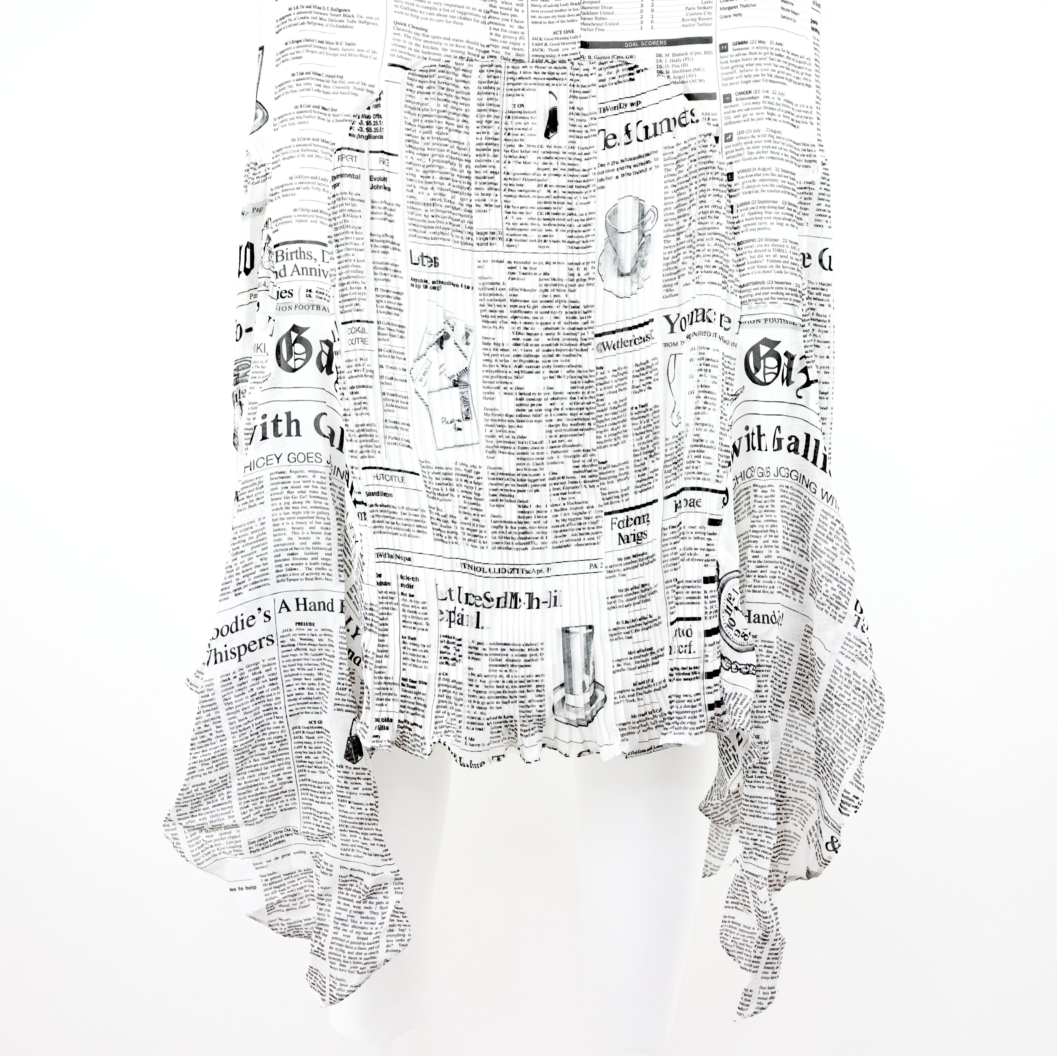 John Galliano Gaceta / Vestido de seda de periódico 2