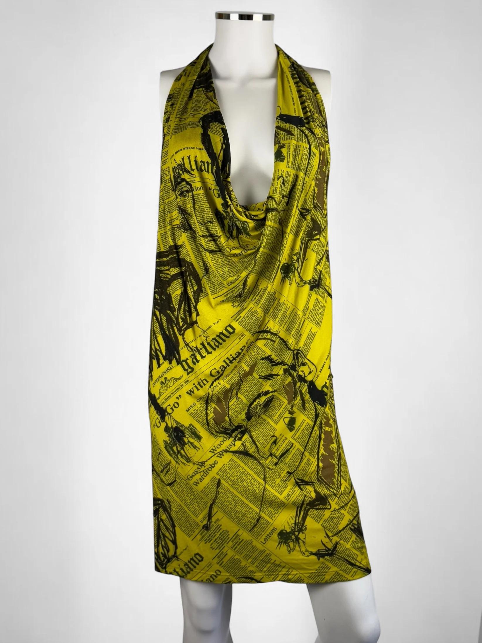 Brown John Galliano Gazette Plunging Mini Dress, 2010