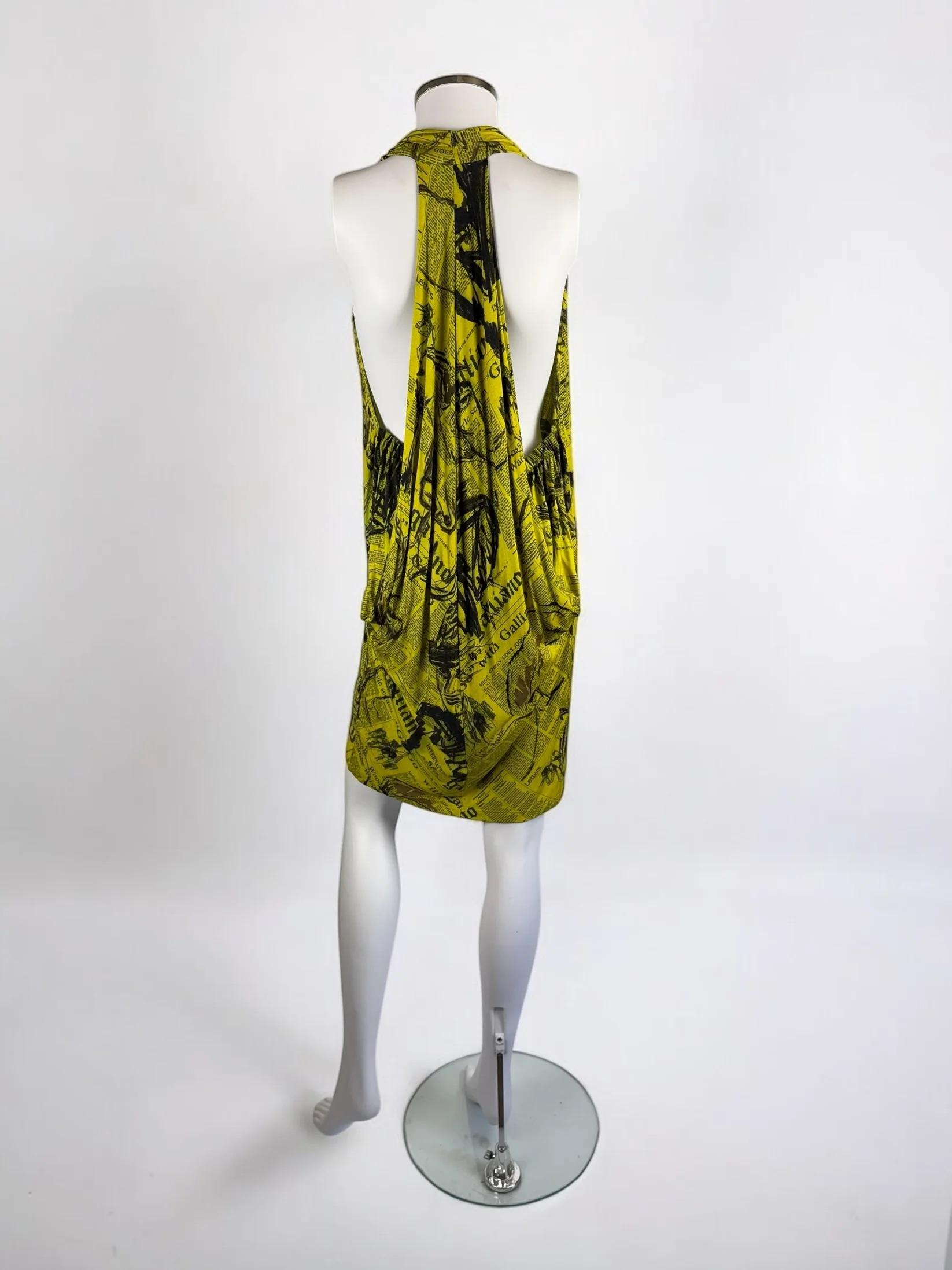 John Galliano Gazette Plunging Mini Dress, 2010 In Good Condition In Marlborough, GB
