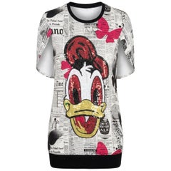 John Galliano Gazette Print & Donald Duck Sequin Mini Dress - Circa 2009