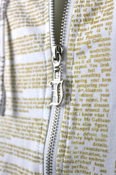 John Galliano Gazette Zip Up with Gold Font Hoodie, SS2011, Size XL