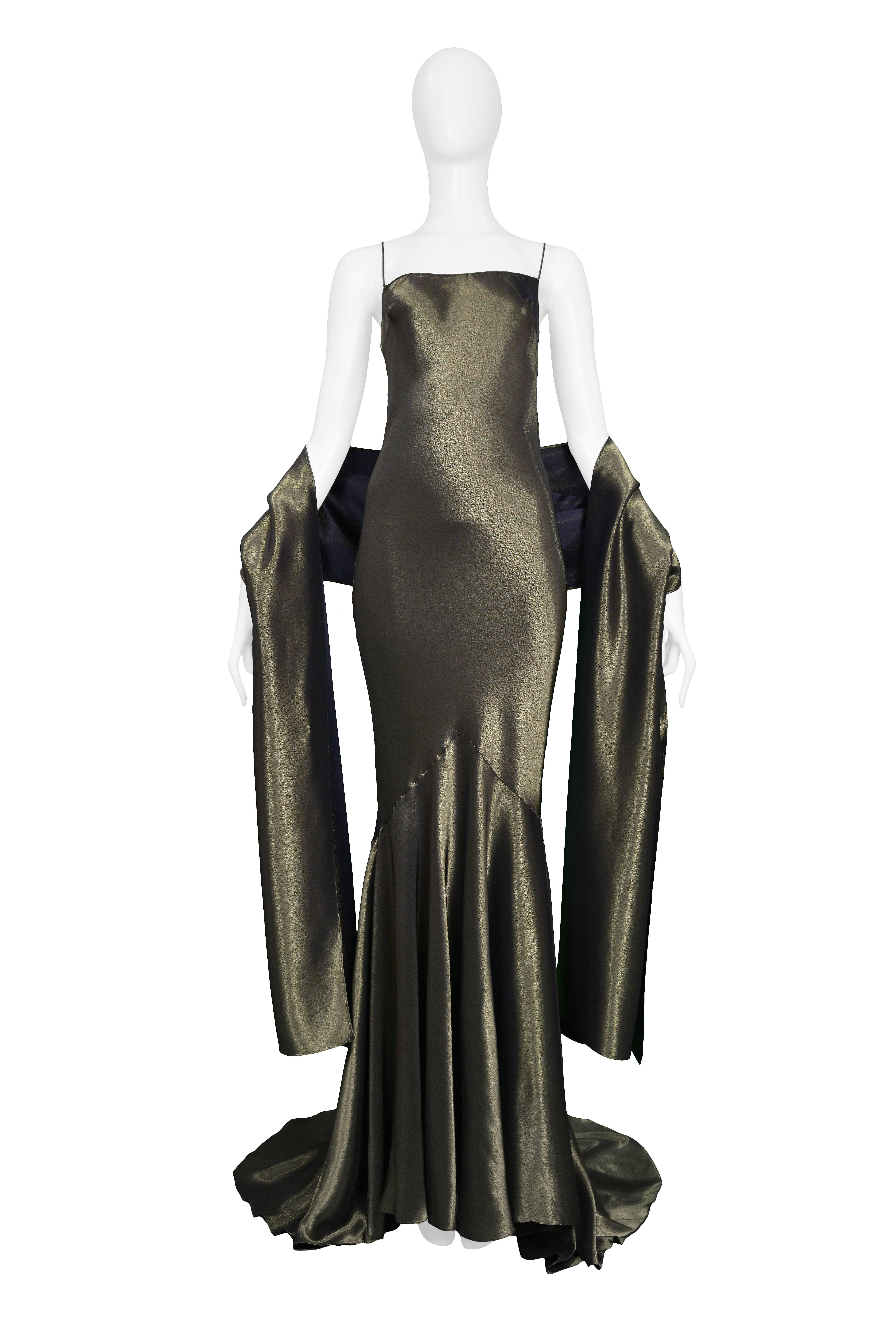John Galliano Gold Slip Gown and Wrap Ensemble, 1997 In Excellent Condition In Los Angeles, CA