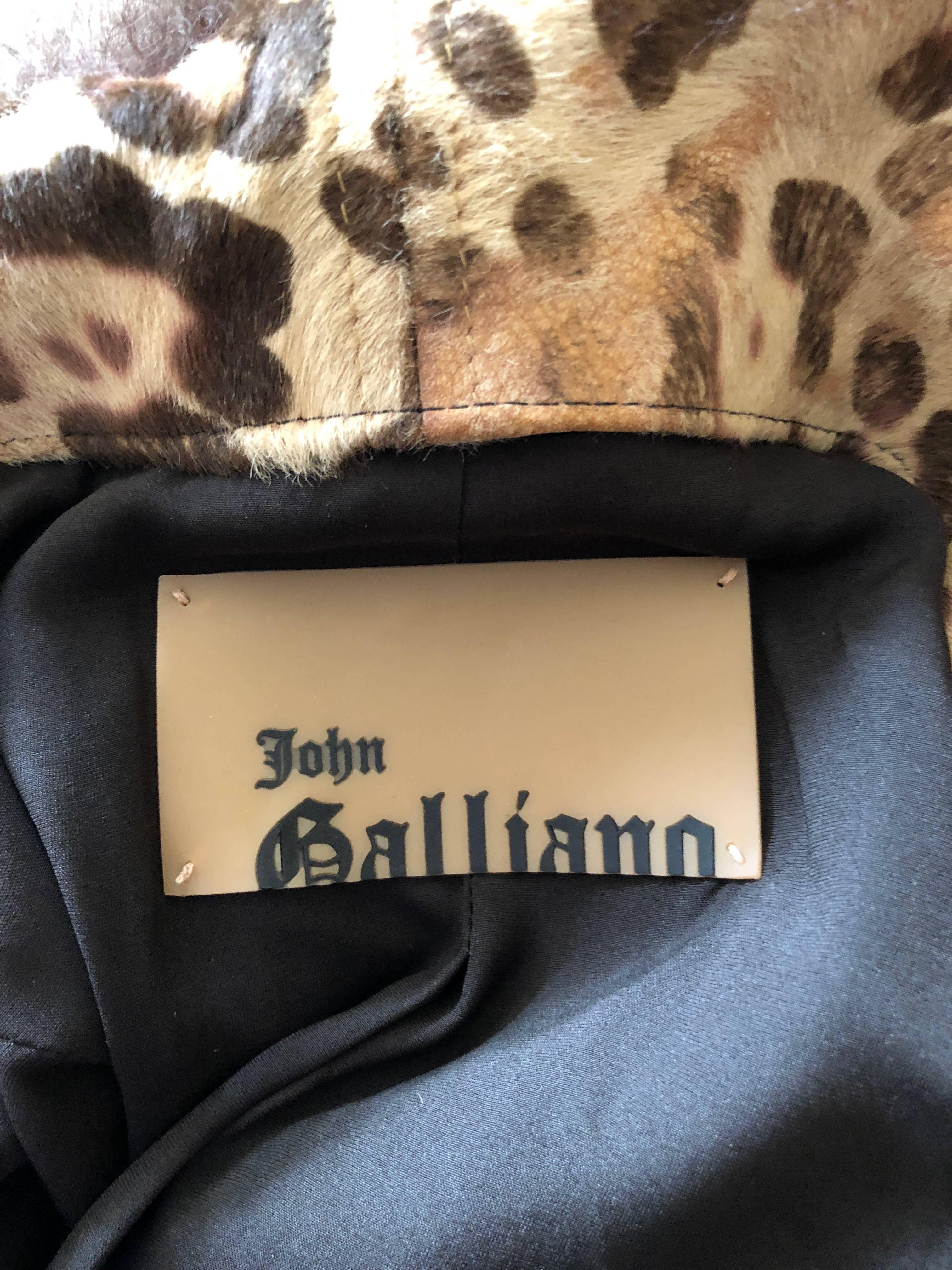 John Galliano Gray Wool Jacket with Festive Mongolian Lamb and Calf Fur Lapel For Sale 3